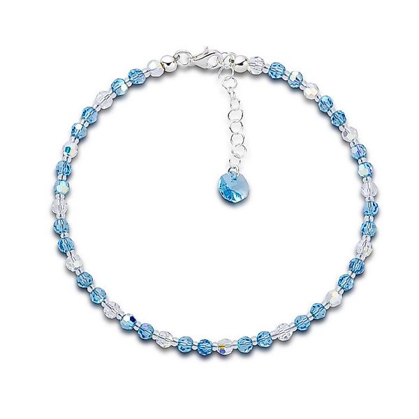 Schöner-SD Fußkette funkelnde Kristallperlen Fußkette mit 925 Silberschließ günstig online kaufen