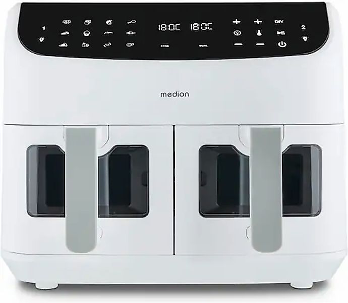 Medion® Heißluftfritteuse »MD 11760 P20XXL Twin«, 2400 W, Temperatur 50 - 2 günstig online kaufen