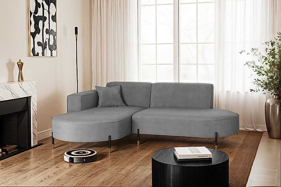 Kaiser Möbel Ecksofa Sofa L-Form Designer Modena Rein stoff Noel günstig online kaufen