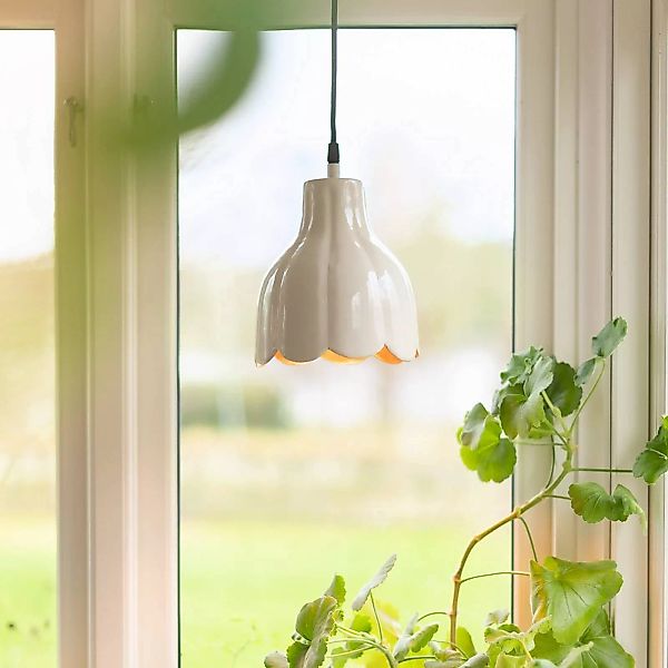 PR Home Tulippa Hängelampe Ø 17 cm, beige, Stecker günstig online kaufen