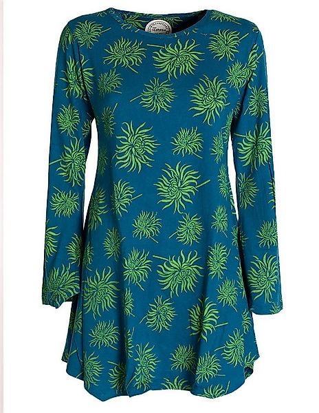 Vishes Tunikakleid Langarm Damen Blumen-Tunika Shirt-Kleid Glockenärmel Bau günstig online kaufen