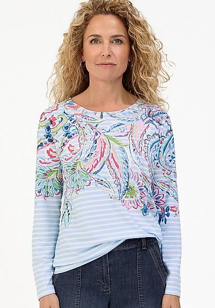 bianca Langarmshirt DAMI in Ringeloptik mit platziertem Paisley-Print günstig online kaufen