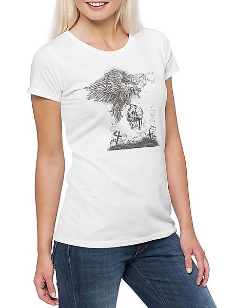 Urban Backwoods Print-Shirt Cemetery Vulture Skull Damen T-Shirt Skull Skul günstig online kaufen