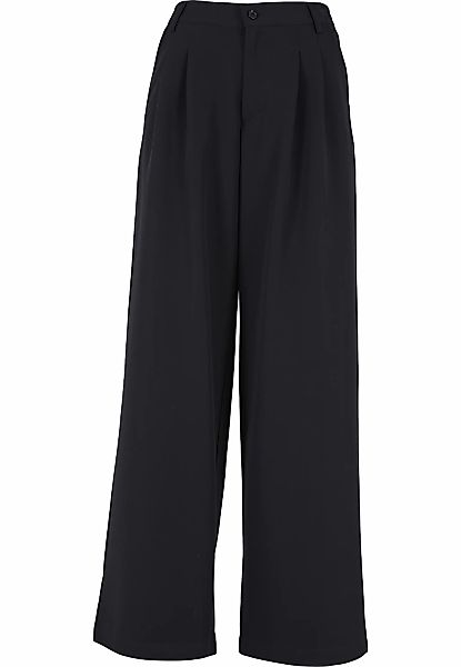 URBAN CLASSICS Stoffhose "Urban Classics Damen Ladies Ultra Wide Pleat-Fron günstig online kaufen