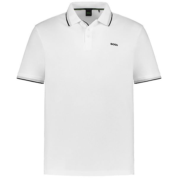 BOSS Poloshirt mit Kontrastdetails Farbe weiß Größe: 6XL günstig online kaufen