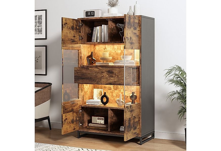 OKWISH Vitrine Weinschränke, Bücherregale (Stauraumvitrine mit Acrylblende, günstig online kaufen