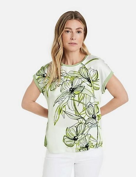 GERRY WEBER Kurzarmshirt Blusenshirt mit Material-Patch und Frontprint günstig online kaufen