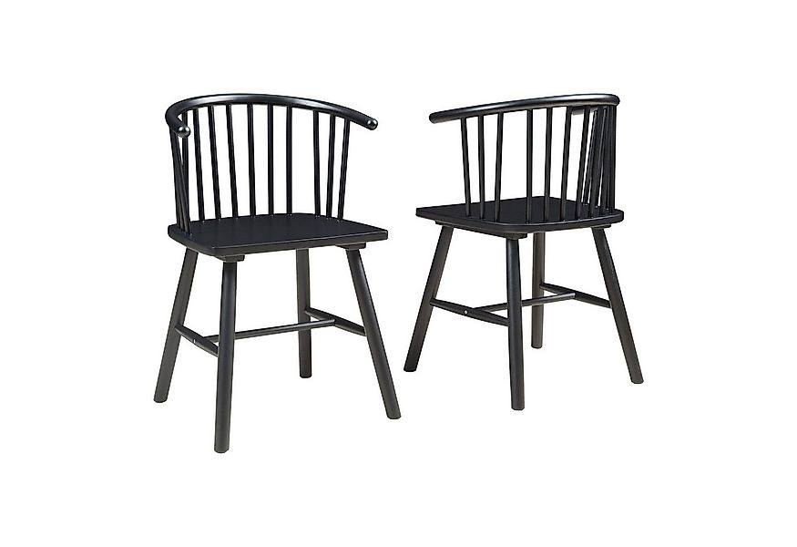 en.casa Esszimmerstuhl, »Stami« 79 x 53 x 48 cm Holz Schwarz günstig online kaufen