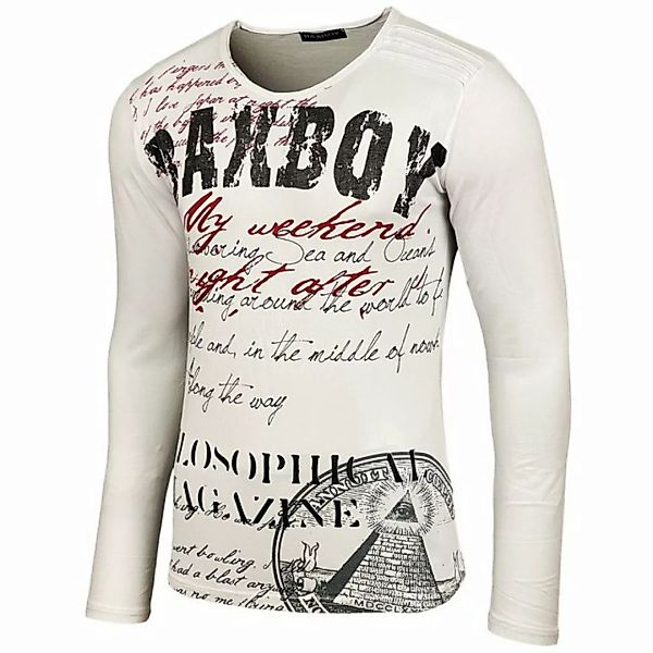 Baxboy Longshirt BAXBOY Herren Langarmshirt Oil Wash Verwaschen Stretch Obe günstig online kaufen