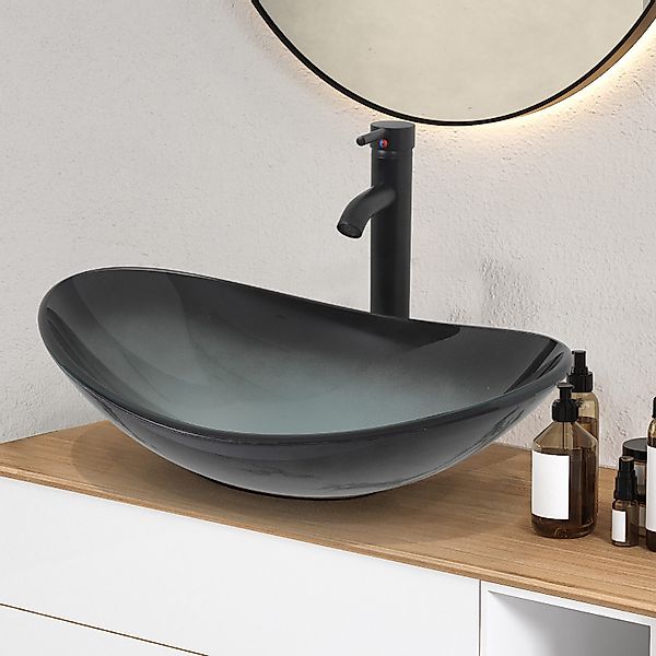 Puluomis Aufsatzwaschbecken Waschbecken Set mit Wasserhahn günstig online kaufen
