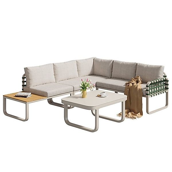 OKWISH Sofa Gartenmöbelset,mit verzinktem Eisengestell, Garten Lounge Set ( günstig online kaufen