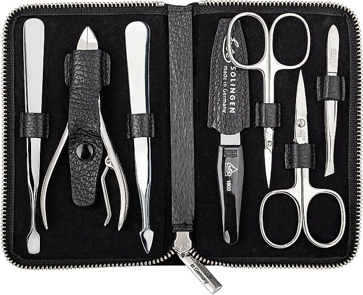 ERBE Maniküre-Etui Lederetui mit Zippverschluss, 7 tlg., Rindleder günstig online kaufen
