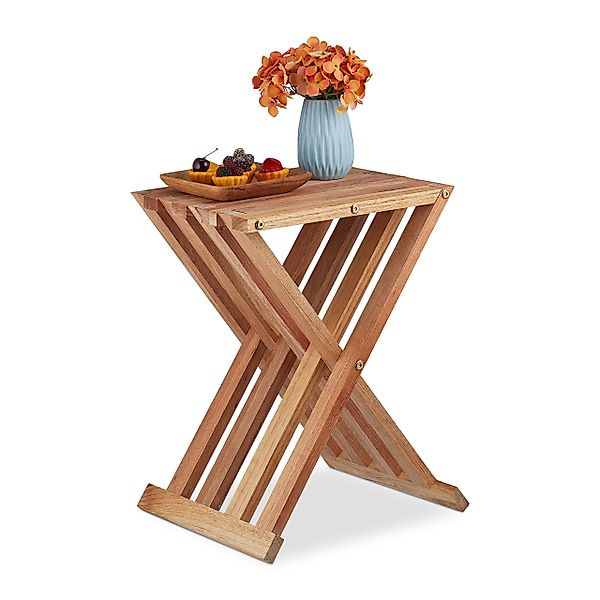 relaxdays Beistelltisch Klapptisch aus Walnuss Holz günstig online kaufen