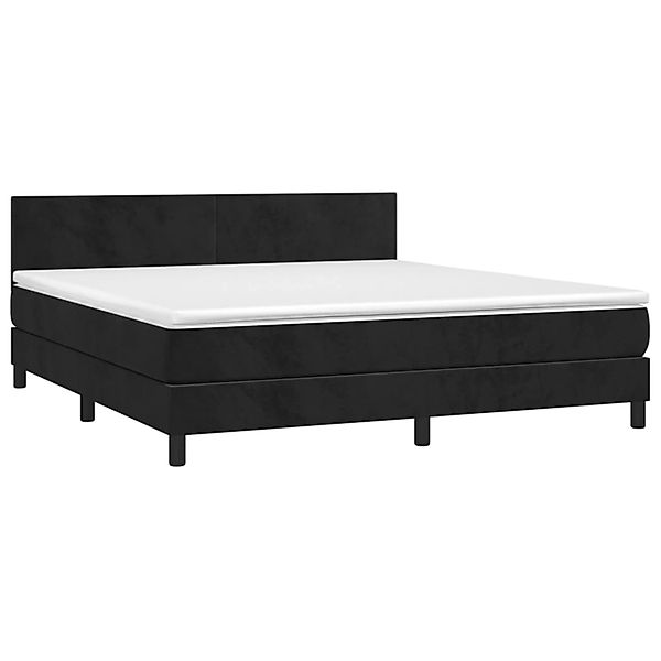 vidaXL Boxspringbett mit Matratze & LED Schwarz 180x200 cm Samt 3134299 günstig online kaufen