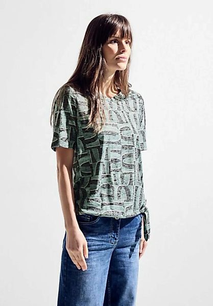 Cecil T-Shirt mit Knotendetail am Saum günstig online kaufen