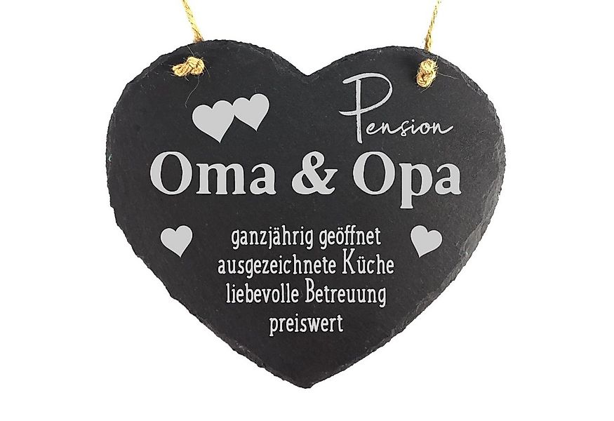 Camolo Wandtafel Schieferherz Pension Oma & Opa, (1-tlg), Mit Aufhängeseil günstig online kaufen