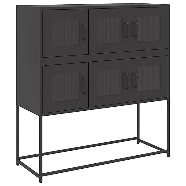 vidaXL Sideboard Schwarz 100,5x39x107 cm Kaltgewalzter Stahl 853422 günstig online kaufen