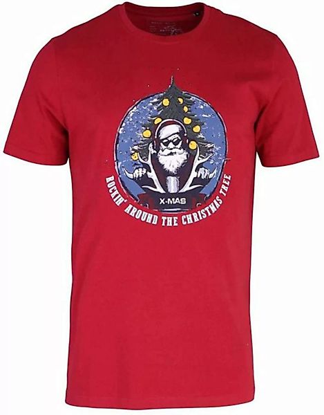 MARVELIS T-Shirt T-Shirt - Casual Fit - Print - Rot gedrucktes Weihnachtsmo günstig online kaufen