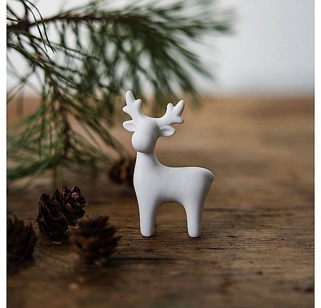 Storefactory Dekoobjekt Weihnachtsfigur Rentier Sten stehend in weiß aus Ke günstig online kaufen