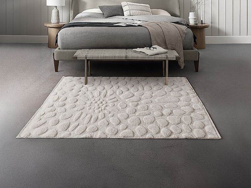 Relief-Teppich - 100 % Wolle - handgetuftet - Kieselstein-Optik - 200 x 290 günstig online kaufen