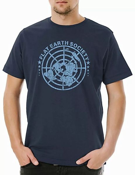 Urban Backwoods Print-Shirt Flat Earth Society Herren T-Shirt Symbol Sign L günstig online kaufen