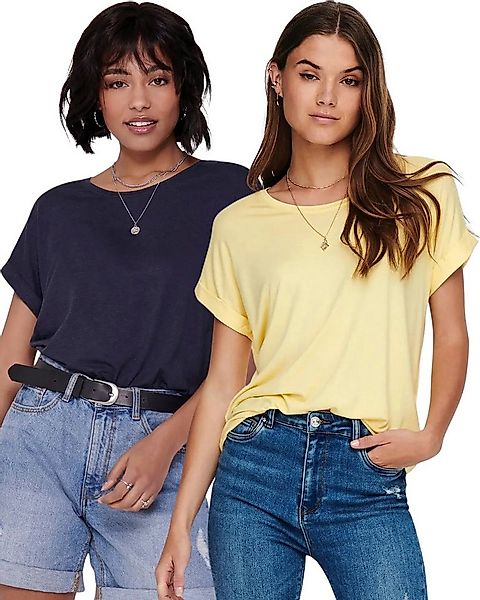 ONLY T-Shirt Stilvolles Basic Shirt mit Rundhalsausschnitt (2er-Pack) unifa günstig online kaufen
