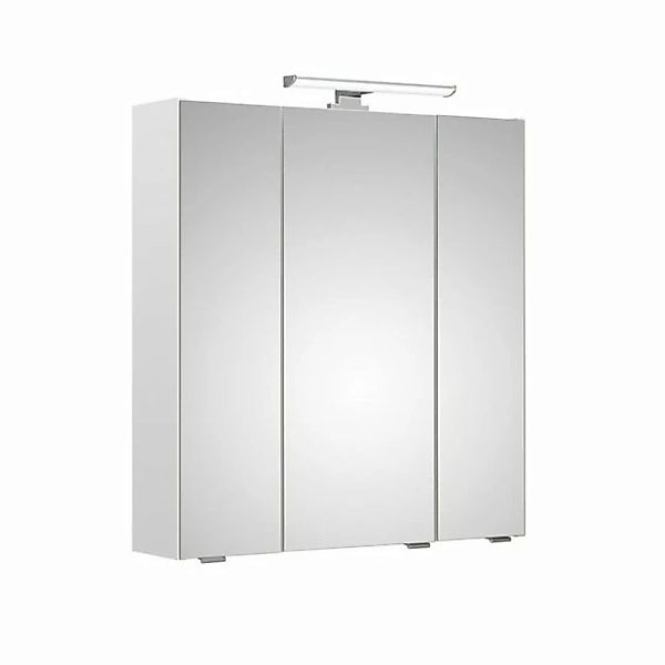 Spiegelschrank 65 cm inkl. LED-Aufsatzleuchte QUEBEC-66 in weiß Glanz, B/H/ günstig online kaufen