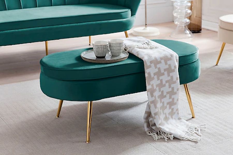 SalesFever Polsterhocker »Clam - Stilvoller Hocker« Elegantes Design in ova günstig online kaufen