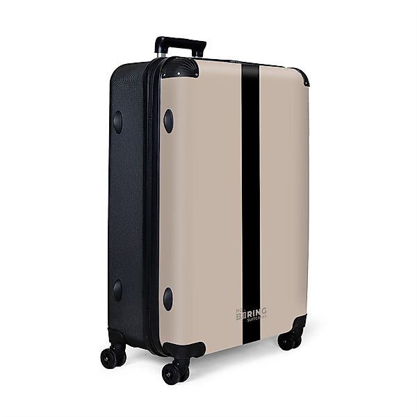 NoBoringSuitcases.com© Hartschalen-Trolley Beige mit schwarzem Streifen günstig online kaufen