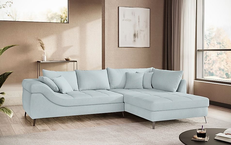 Mr. Couch Ecksofa »Portofino L-Form«, 4 Bezugsqualitäten, 13,5 cm hohe Meta günstig online kaufen