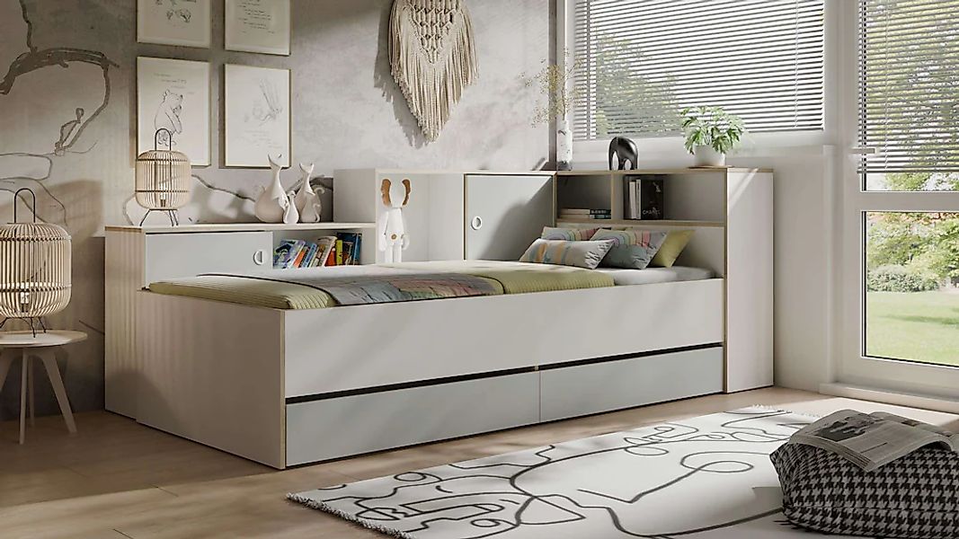 Home affaire Jugendbett "ELLETE Stauraumbett 90x200 cm, Maße B/T/H: 231,5/1 günstig online kaufen