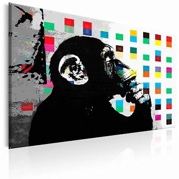 artgeist Wandbild Banksy The Thinker Monkey mehrfarbig Gr. 60 x 40 günstig online kaufen