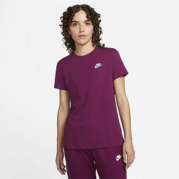 Nike Sportswear Club Kurzärmeliges T-shirt S Sangria / White günstig online kaufen