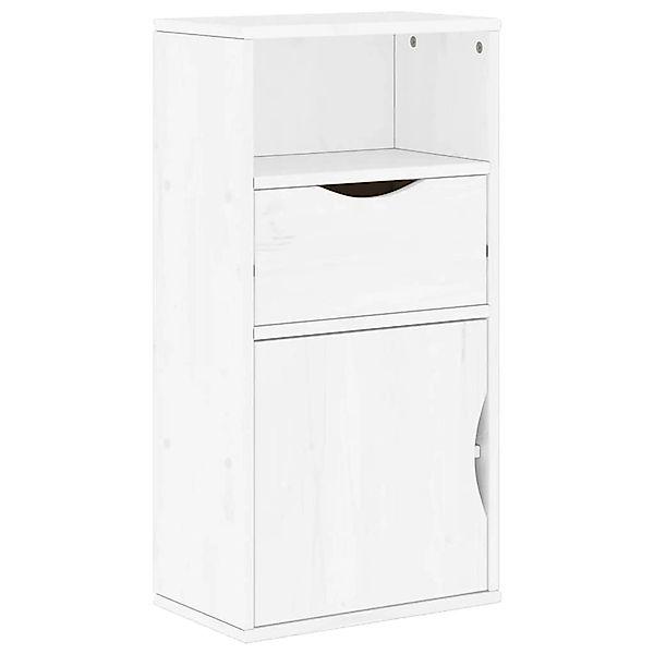 vidaXL Beistellschrank mit Schublade ODDA Weiß Massivholz Kiefer 4103600 günstig online kaufen
