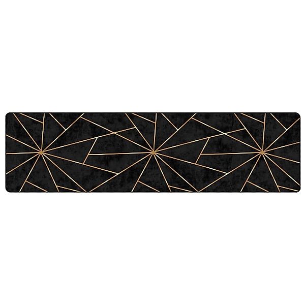 vidaXL Teppich Waschbar Schwarz Und Golden 80x300 Cm Rutschfest 1928354 günstig online kaufen