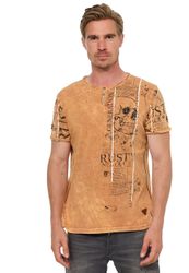 Rusty Neal T-Shirt im Used-Look mit Allover-Print günstig online kaufen
