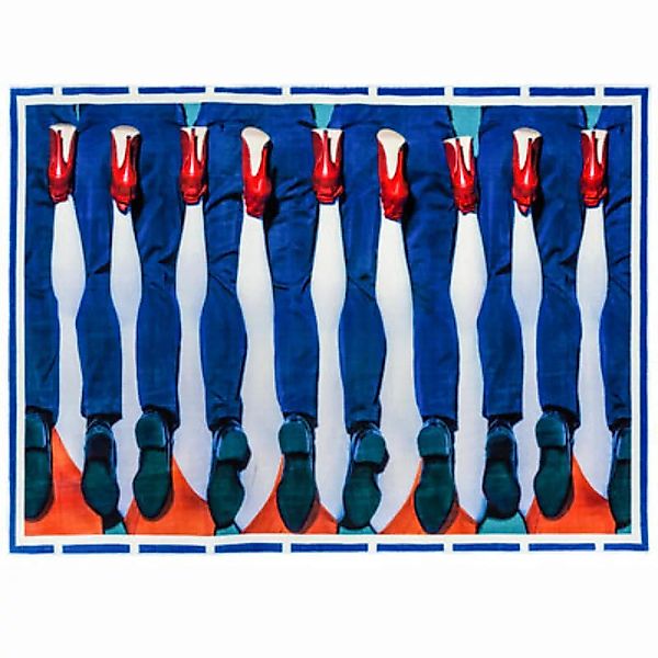 Teppich Toiletpaper - Legs textil blau / 194 x 280 cm - Seletti - Blau günstig online kaufen