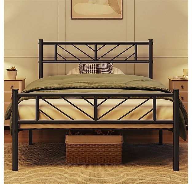 Yaheetech Metallbett Bettgestell 90x190/90x200/140x200cm, Minimalistischer günstig online kaufen