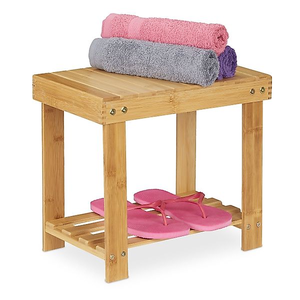 relaxdays Fußhocker Große Fußbank aus Bambus günstig online kaufen