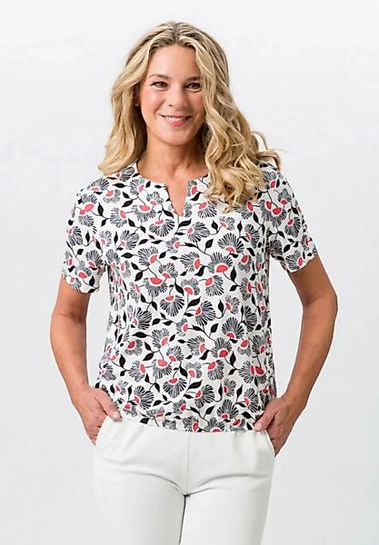 FRANK WALDER Kurzarmshirt mit modernem Blütendessin günstig online kaufen