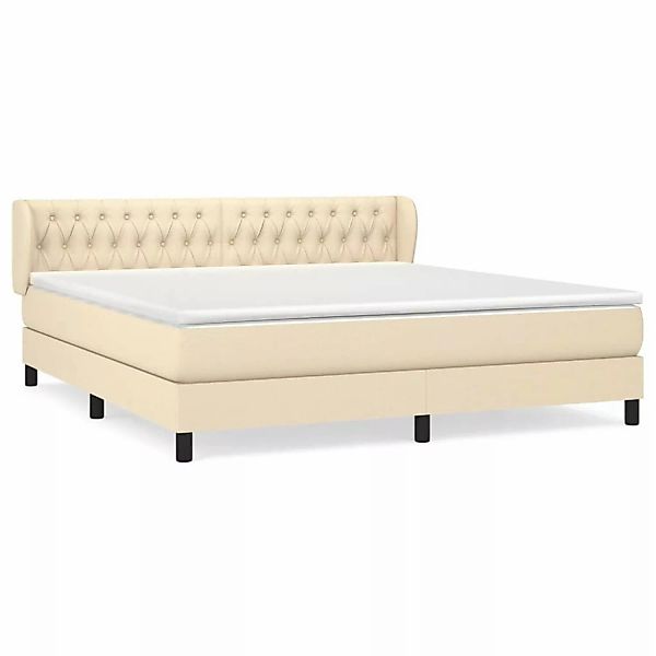 vidaXL Boxspringbett mit Matratze Creme 180x200 cm Stoff1394504 günstig online kaufen