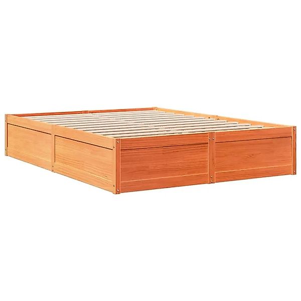 vidaXL Massivholzbett ohne Matratze Wachsbraun 150x200 cm Kiefernholz 32823 günstig online kaufen