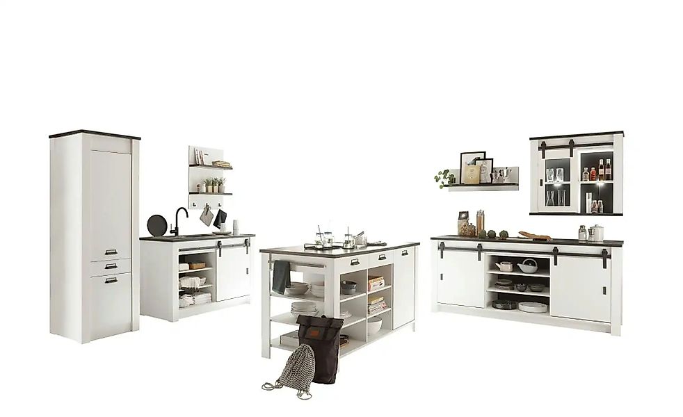 Küche mit Kochinsel Set 7-teilig Soft Close  Sherwood ¦ weiß ¦ Maße (cm): B günstig online kaufen