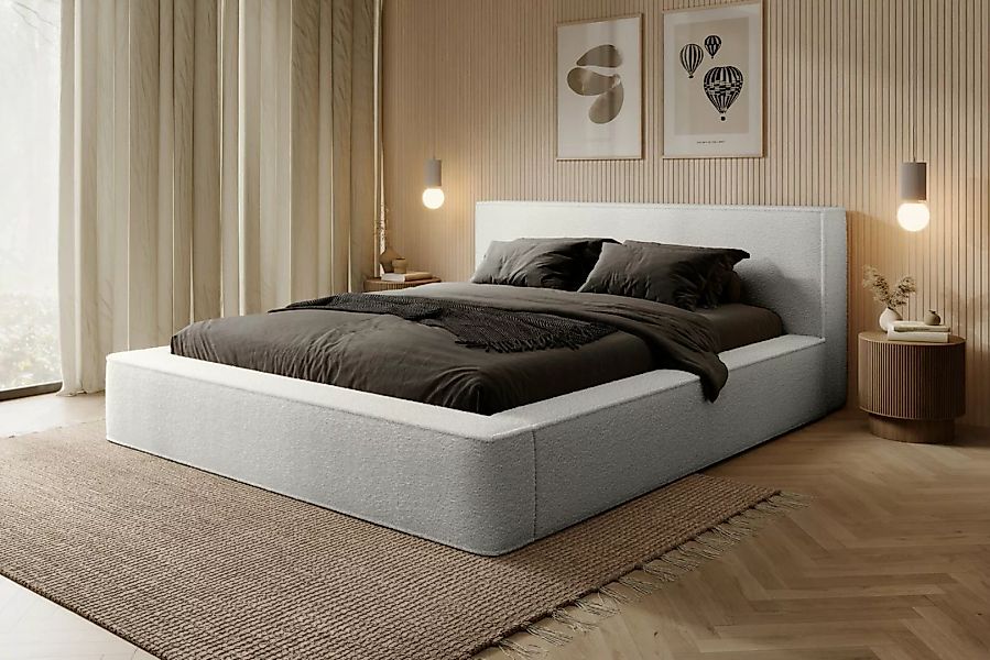 yourhouse24 Polsterbett Alma Doppelbett Bettgestell Lattenrost mit Bettkast günstig online kaufen