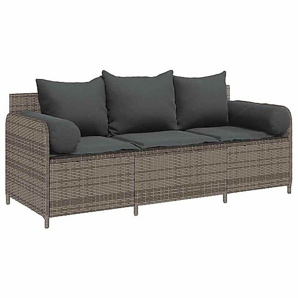 vidaXL Loungesofa Gartensofa mit Kissen 3-Sitzer günstig online kaufen