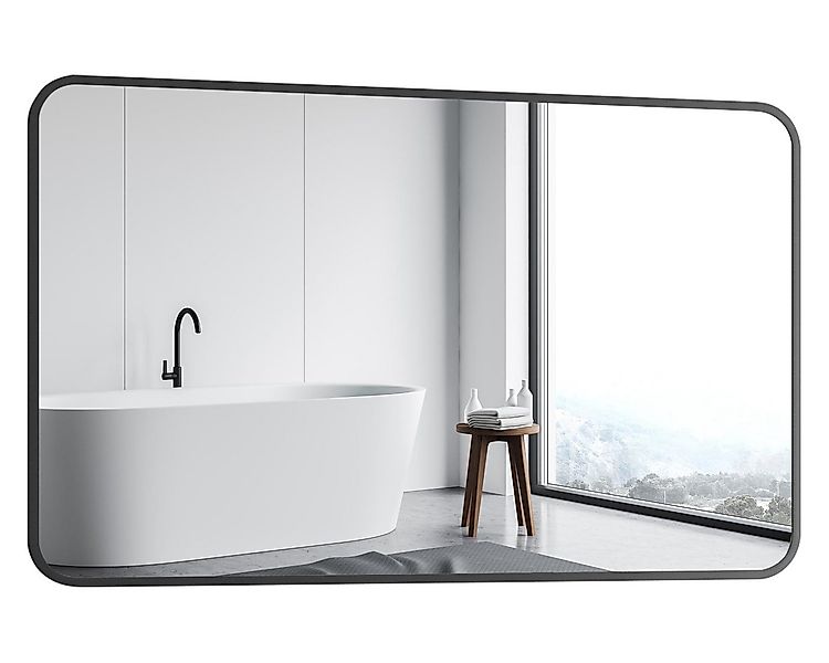 GOEZES Badspiegel ohne Beleuchtung Schwarz 100x60 Wandspiegel groß Flur (Ba günstig online kaufen