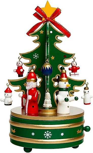 SIKORA Dekoobjekt SD03 Spieldose aus Holz mit Tannenbaum Musik Stille Nacht günstig online kaufen