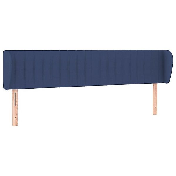 vidaXL Bett, Kopfteil mit Ohren Blau 203x23x78/88 cm Stoff günstig online kaufen