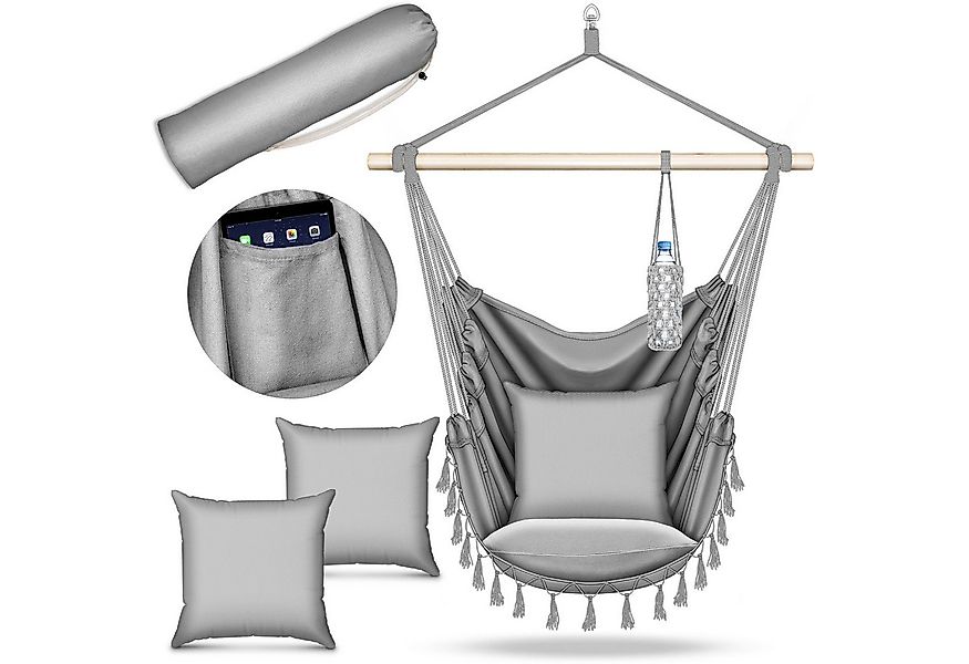 tillvex Hängesessel tillvex® Hängesessel mit 2 Kissen Hängestuhl Hängeschau günstig online kaufen