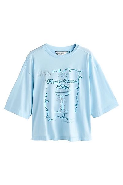 Next T-Shirt Relaxed Fit T-Shirt, Weihnachten Dinner Party (1-tlg) günstig online kaufen